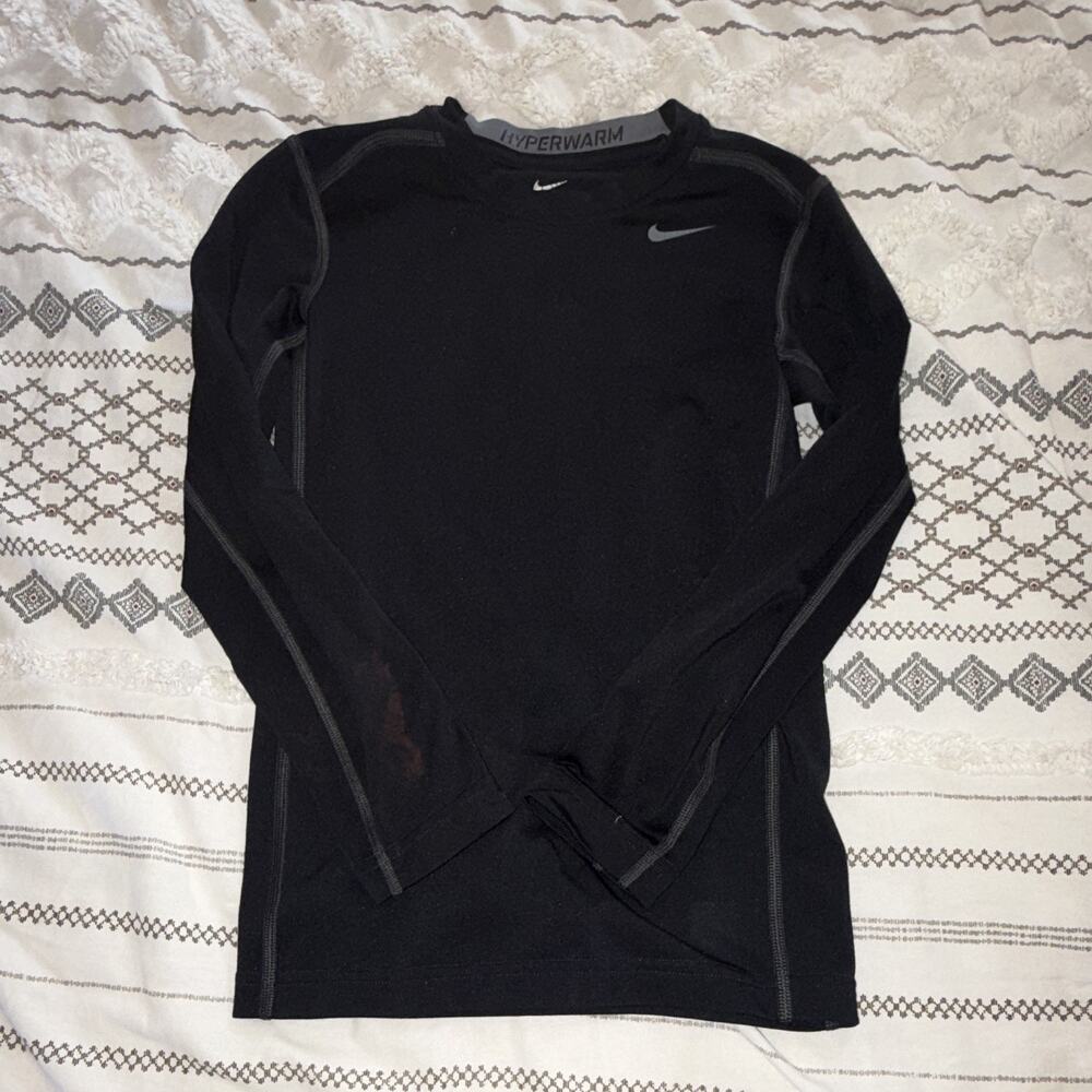 Nike Pro Combat Shirt Youth M Fitted, Hyperwarm, Mock Neck, Base Layer